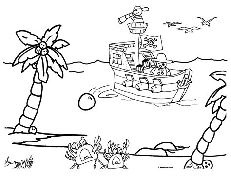 Free Pirate Ship Coloring Pages