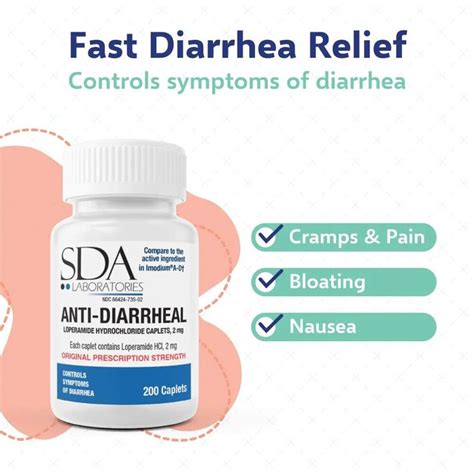 Anti Diarrheal 2mg 200 Caplets By Sda Labs Fast Shipping Made In Us