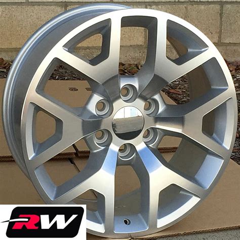 22 Inch Gmc Sierra 1500 Honeycomb Wheels Silver Machined Rims Tires Fit