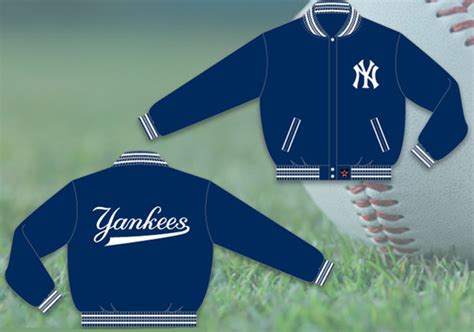 New York Yankees Navy Blue Mlb Wool Reversible Jacket