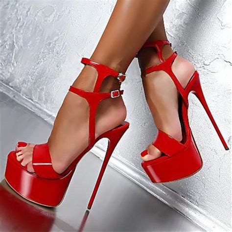 Red Stripper Heels Patent Leather Platform Stiletto Heel Sexy Shoes