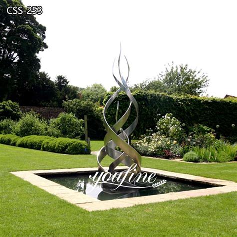 Outdoor Abstract Stainless Steel Water Feature Sculpture For Sale CSS