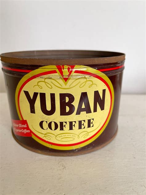 Vintage Yuban Coffee Can 1950s One Pound Coffee Tin Etsy