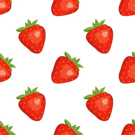 Premium Vector Seamless Pattern With Red Strawberries C