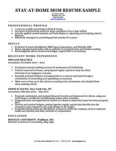 Due to the american economy the business has suffered and thus i need to get a job. Example Resume for a Homemaker Returning to Work | Return ...