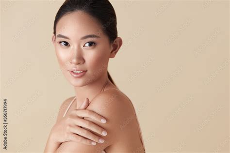 Woman Asian Model Beauty Portrait Beautiful Female Touches Her