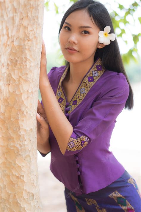 Premium Photo Asian Woman Wearing Traditional Laos Culture Beautiful Laos Girl In Laos Costume