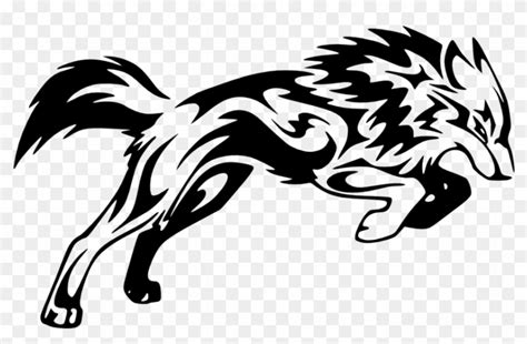 Wolf Black Animal Silhouette Tattoo Tribal Wolves Coloring Pages Hd