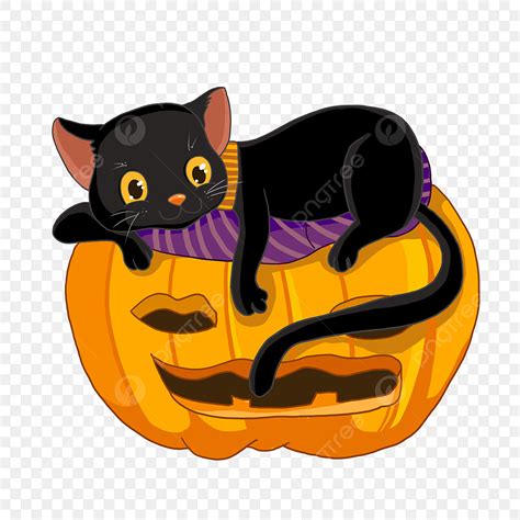 Halloween Pumpkins Png Image Cute Cartoon Halloween Pumpkin And Cat