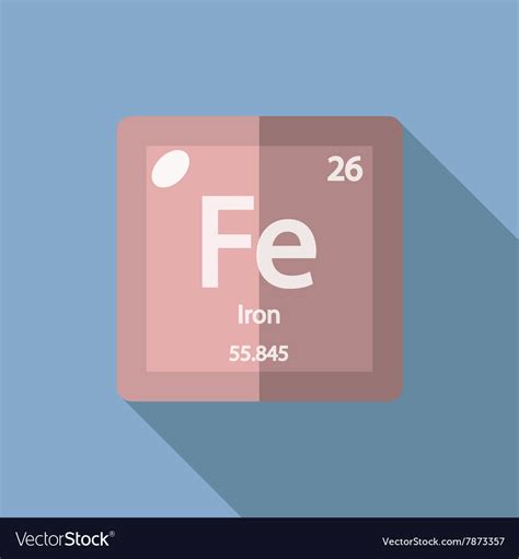 Chemical Element Iron Flat Royalty Free Vector Image