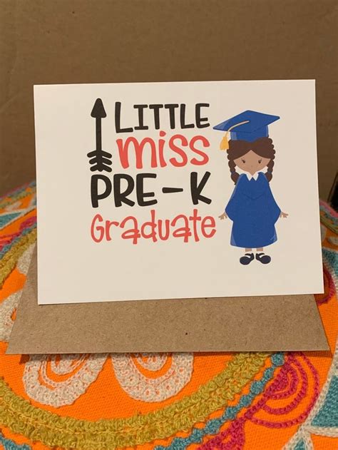 Graduation Card Preschool Graduation Greeting Card Pre K With