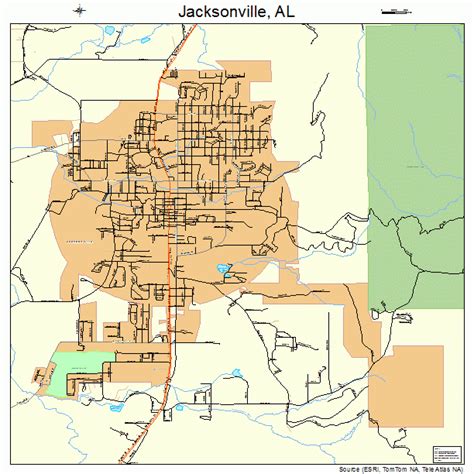 Jacksonville Alabama Street Map 0138272