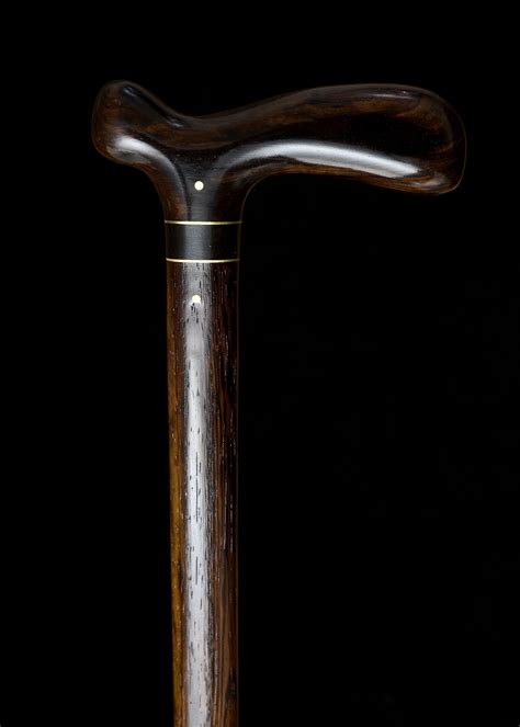Hand Made Handmade Walking Cane In Blackwood And Wenge Wood With Brass