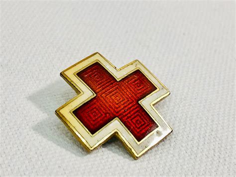 Vintage 1940s 40s Red Cross Pin Wartime Enamel Brooch Wwii Etsy