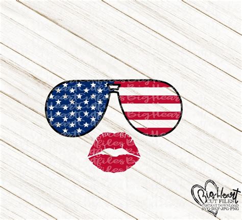 Usa Flag Sunglasses Svg Png  Dxf 4th Of July Svg Red Etsy