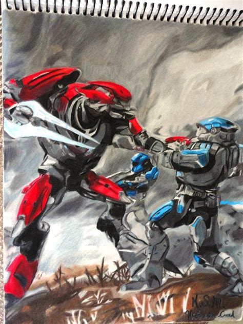 Elite Vs Spartan From Halo Reach By Victoria Creed On Deviantart