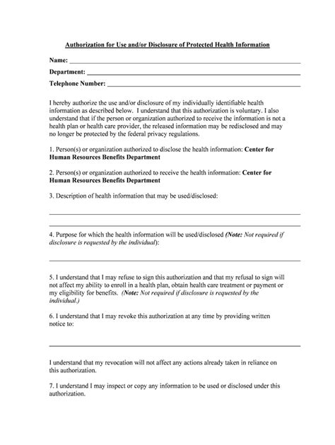 Authorization For Access Use And Disclosure Form Fill Out And Sign