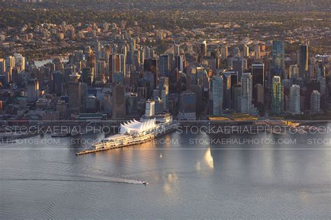 Aerial Photo Vancouver Skyline At Sunset