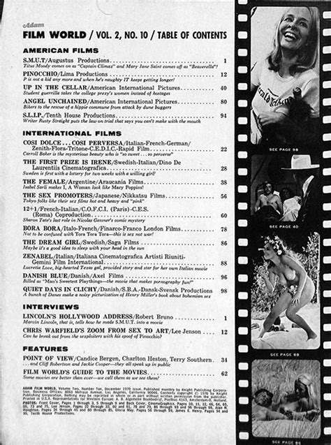 Adam Film World 1970 A Profile Of Smut The Rialto Report