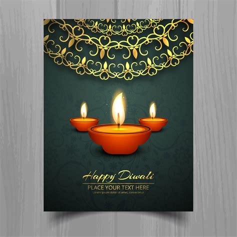 Happy Diwali Diya Oil Lamp Festival Brochure Template Design 250589