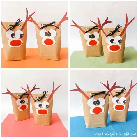 Paper Reindeer Craft And Christmas Bag For Kids · The Inspiration Edit