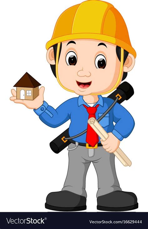 Illustration Of Young Man Architect Cartoon Download A Free Preview Or