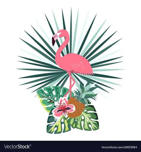 Summer Flamingo Banner Royalty Free Vector Image