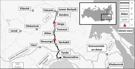 Amur Yakutsk Mainline On The Map Of Russia 1 Amur Yakutsk Mainline 2