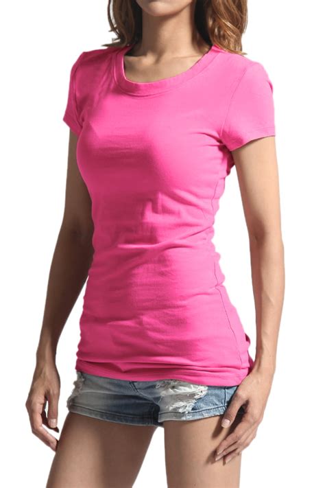 themogan women s baisc crew neck short sleeve tee stretch plain cotton t shirts