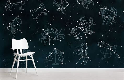 Horoscope And Zodiac Sign Constellation Wallpaper Mural Hovia Mural
