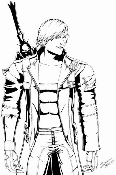 Dante Devil Cry Srh Coloring Drawings Pages