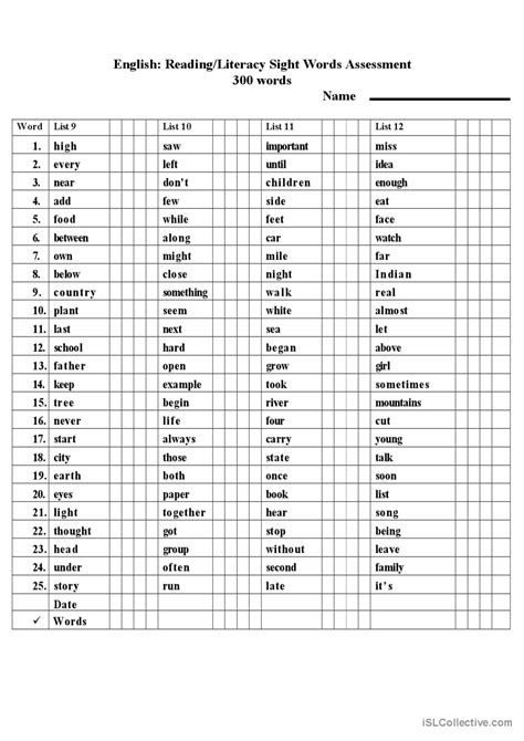 300 Words Fry Sight Words English Esl Worksheets Pdf And Doc