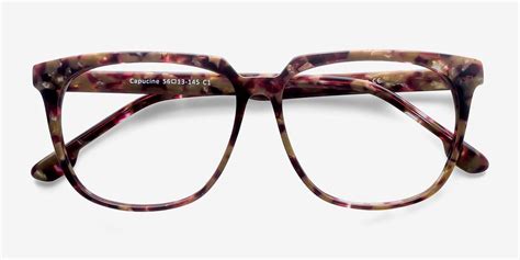 Capucine Square Red Floral Glasses For Women Eyebuydirect Eyeglasses Frames For Women