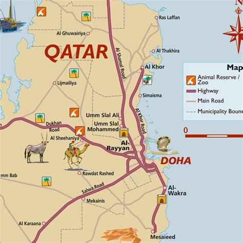 Doha Karta Doha Catar Mapa Katar Stadtplan Turístico Construídas