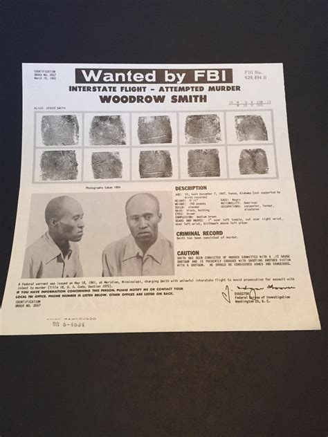 Vintage FBI Wanted Poster FBI Poster Wanted Poster