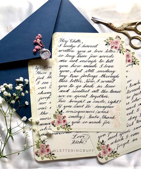 Handwritten Love Letter In Design Paper Lettering Handwritten