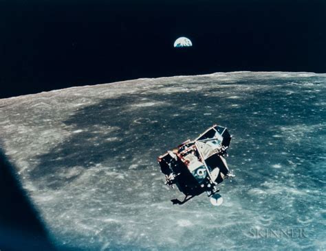 Michael Collins American B 1930 Lunar Module Eagle And Earthrise