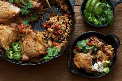 Stir once or twice during heating. One Pot Chicken Thighs with Rice and Black Beans | Fine ...