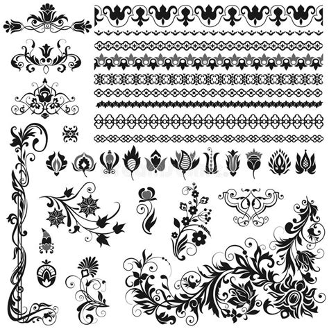 Floral Document Borders Stock Illustrations Floral Document