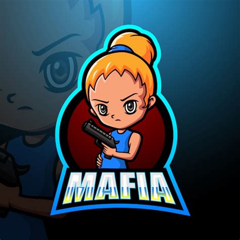 Mafia Girl Mascot Esport Logo Illustration Logo Illustration Logo Hot