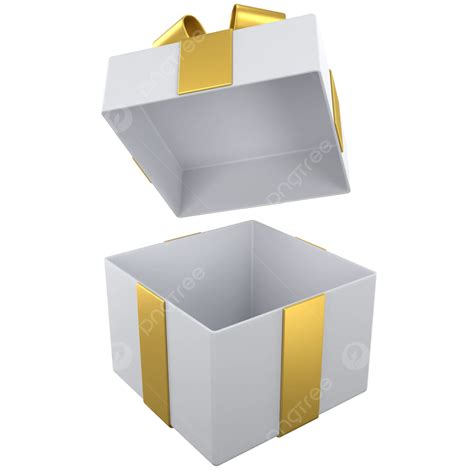 3d Illustration Of A Opened T Box With Gold Ribbons T Box 3d
