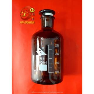 Jual Reagent Bottle Brown Botol Reagen Coklat 500ml Berskala Shopee