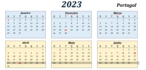 Calendário 2023 Portugal Baixar Editar
