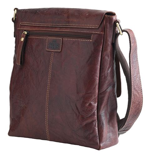 Mens Womens Vintage Buffalo Leather Cross Body Shoulder Bag Handbag