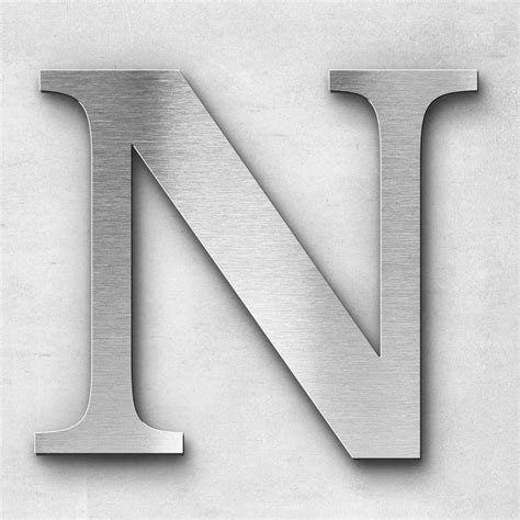 Metal Letter N Uppercase Serif Series