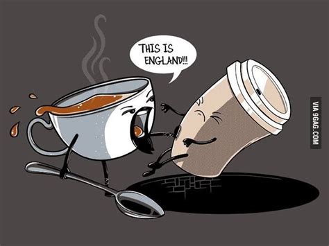 Tea Vs Coffee Funny Illustration Tea Funny Puns