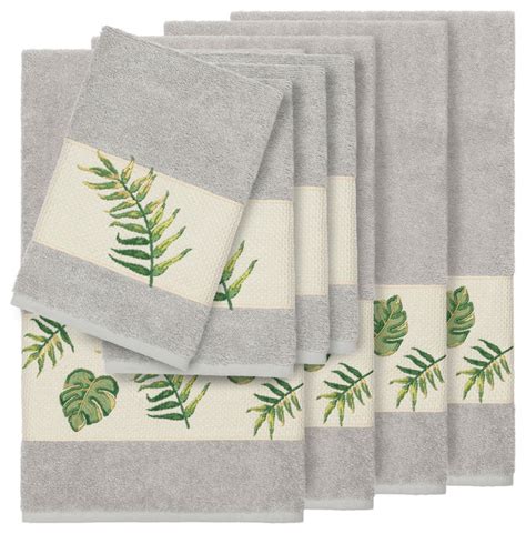 They're soft, absorbent, and surprisingly however, turkish cotton is more popular in bath towels and known for drying faster than egyptian. Zoe 8 Piece Embellished Towel Set - Tropical - Bath Towels ...