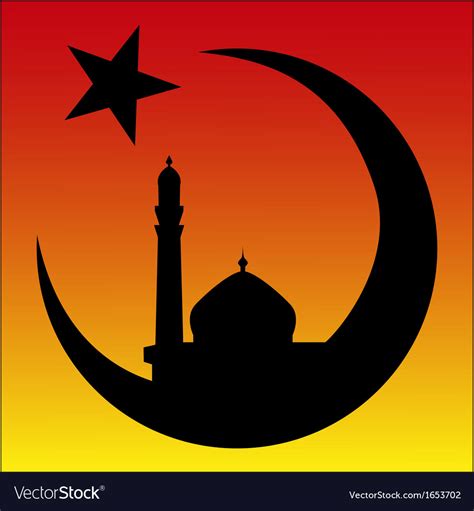 Arabesque Sunrise And Mosque Symbol Of Islam Vector Image