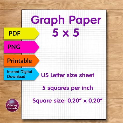 Printable Graph Paper Pdf 5x5 Grid Paper Printable Coordinate Paper