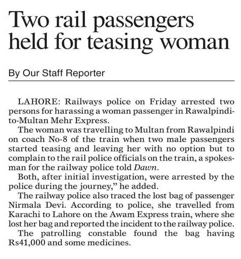 dawn epaper aug 06 2022 two rail passengers held for teasing woman